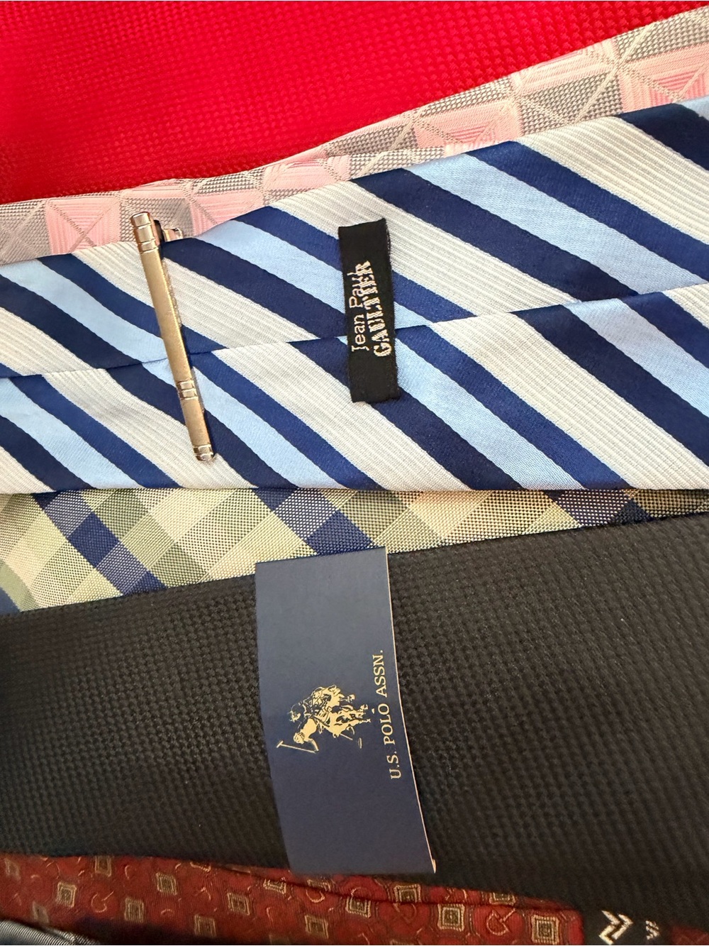 Nina Ricci Blue and Light Blue Striped Men’s Tie with Silver Tie Bar